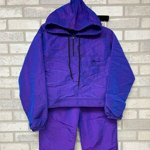 Zapp International & Big Flirt Opalescent Purple VTG Track Suit Size Medium